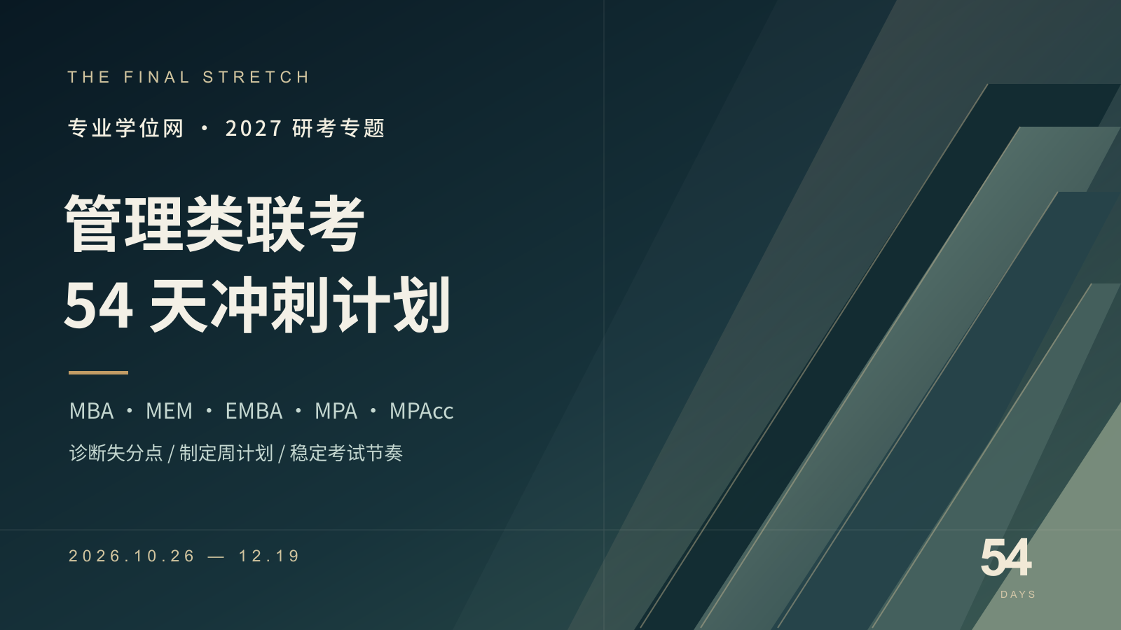 MBA/MEM管理类联考。把接下来的 54 天， 用在关键处。